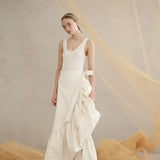 Luxe De Valentina La Scala Wrap Skirt in Ivory