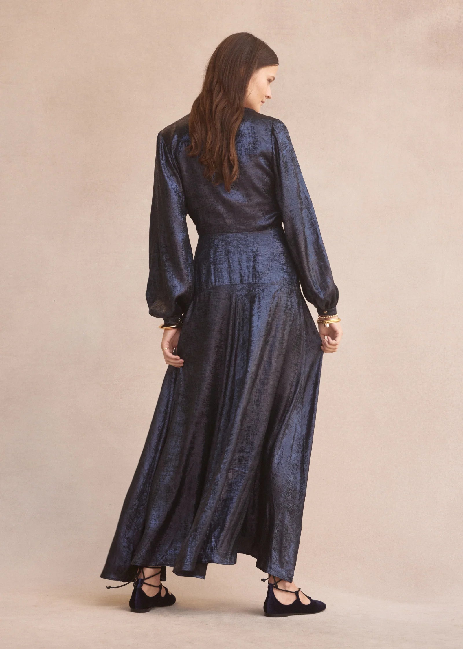 Luxe De Valentina Fontana Maxi Dress in Navy