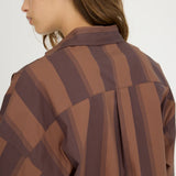LMND Chiara Long Sleeve Shirt in Macchiato Stripe