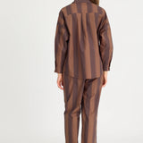 LMND Chiara Long Sleeve Shirt in Macchiato Stripe