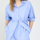 LMND Chiara Long Sleeve Shirt In Grape Mist