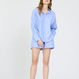 LMND Chiara Long Sleeve Shirt In Grape Mist