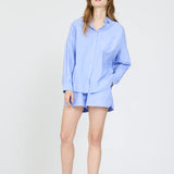 LMND Chiara Long Sleeve Shirt In Grape Mist