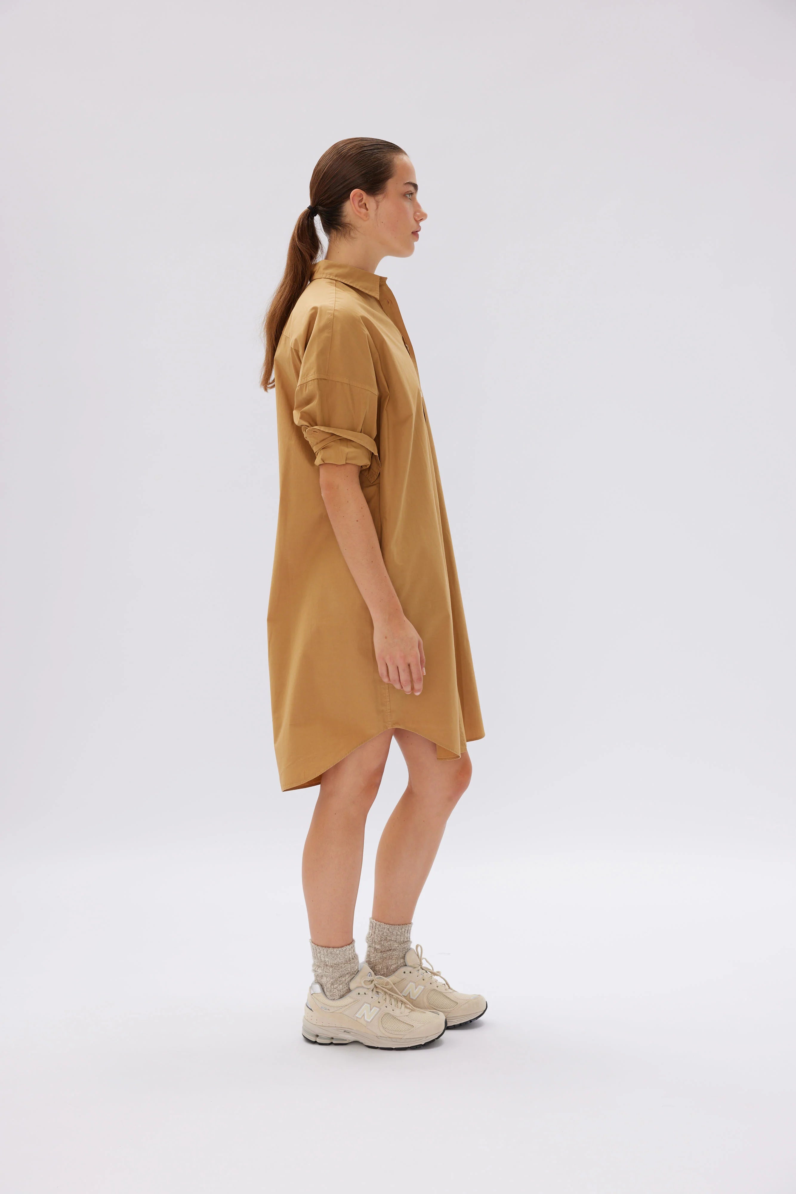 LMND Chiara Shirt Dress in Toffee