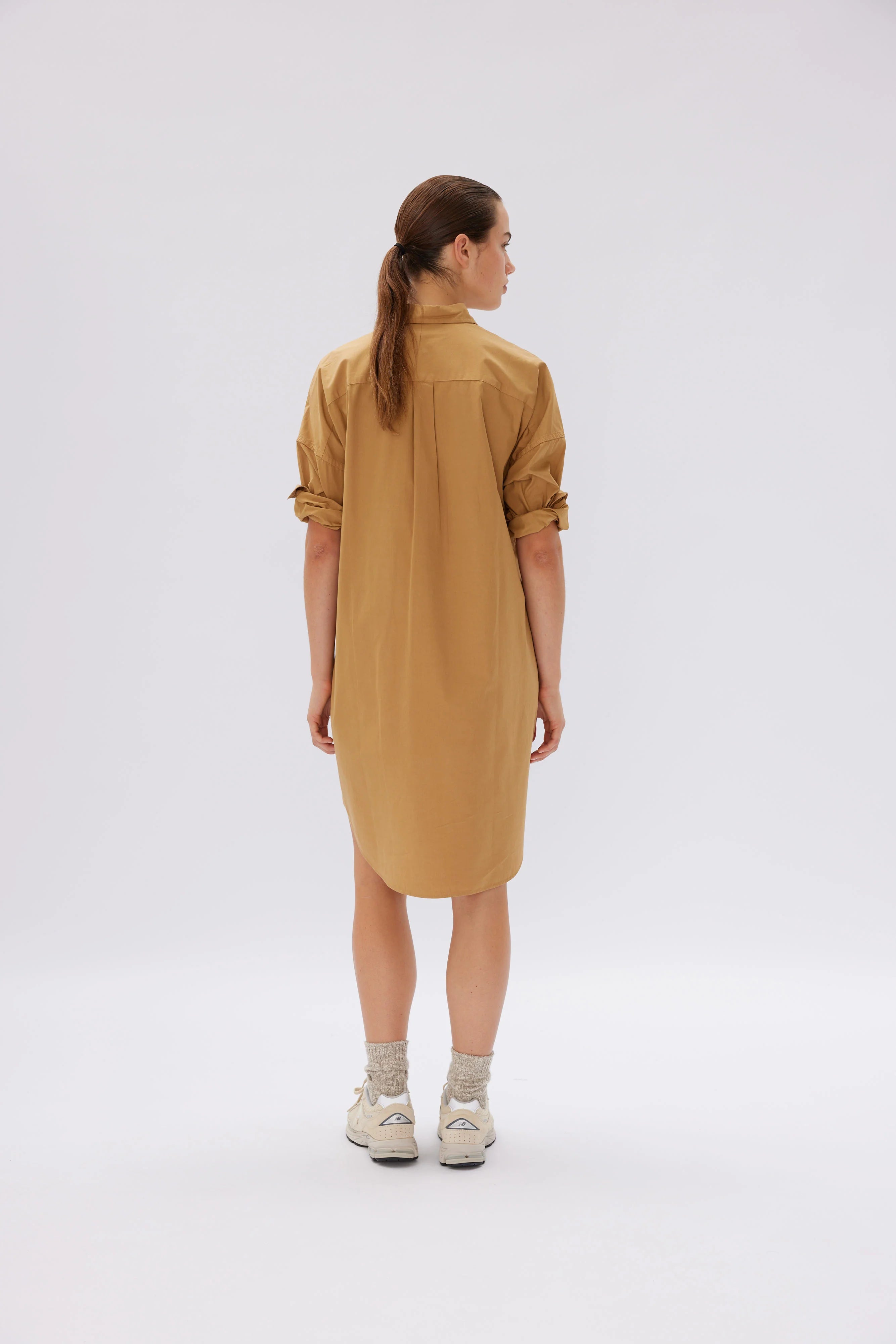 LMND Chiara Shirt Dress in Toffee