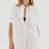 LMND Chiara Shirt Dress Classic in White