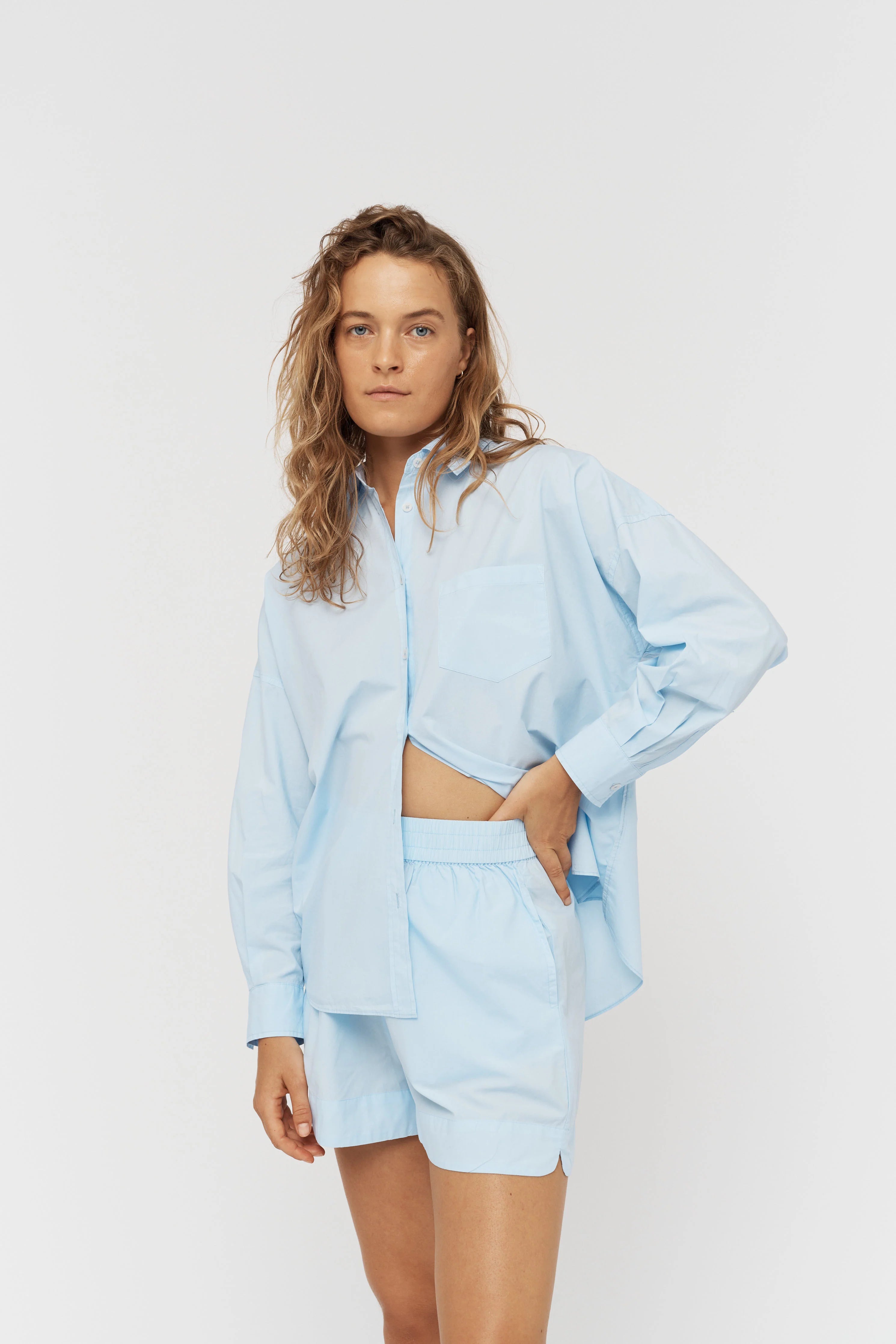 LMND Chiara Long Sleeve Shirt Classic in Sky