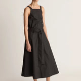 Lee Mathews Poplin Flare Skirt in Black