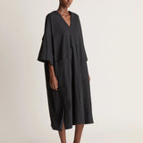 Lee Mathews Poplin Oversized tee Dress in Black