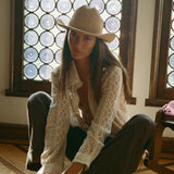 Lack Of Colour Raffia Cowboy Hat in Natural