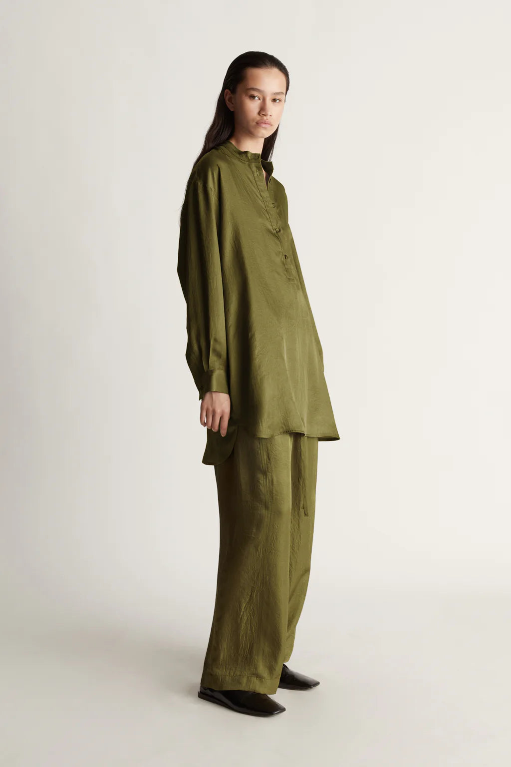 Lee Mathews Eden Tunic in Khaki Green