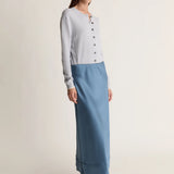 Lee Mathews Stella Silk Satin Skirt in Teal