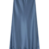 Lee Mathews Stella Silk Satin Skirt in Teal