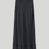 Lee Mathews Stella Silk Satin Skirt in Black