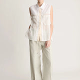 Lee Mathews Issy Sleeveless Shirt in Natural