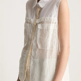 Lee Mathews Issy Sleeveless Shirt in Natural