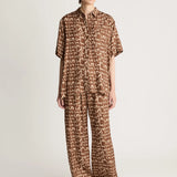 Lee Mathews Monogram Short Sleeve Shirt in Walnut