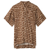 Lee Mathews Monogram Short Sleeve Shirt in Walnut