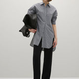 A Emery Logan Shirt in Navy Stripe