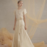 Luxe De Valentina Isabella Maxi Dress in Gold Silk Foil