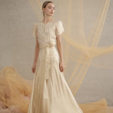 Luxe De Valentina Isabella Maxi Dress in Gold Silk Foil
