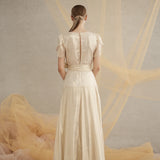 Luxe De Valentina Isabella Maxi Dress in Gold Silk Foil