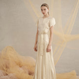 Luxe De Valentina Isabella Maxi Dress in Gold Silk Foil