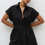 Matteau Mini Shirt Dress in Black