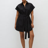 Matteau Mini Shirt Dress in Black