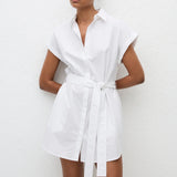 Matteau Mini Shirt Dress in White