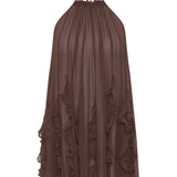 Maggie Marilyn Jellyfish Ruffle Mini Dress in Chocolate