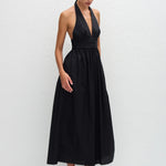 Matteau | Plunge Halter Dress in Black | Denim Iniquity Matteau | Plunge Halter Dress in Black | Denim Iniquity