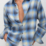 Matteau Flannel Shirt in Ocean Check