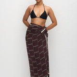 Matteau Silk Sarong in Bamboo Aubergine