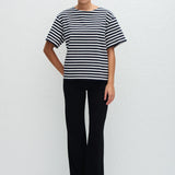 Matteau Relaxed Stripe Tee in French Navy