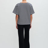 Matteau Relaxed Stripe Tee in French Navy