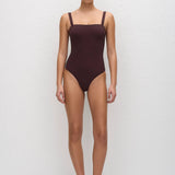 Matteau Square Maillot in Aubergine Crinkle