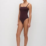 Matteau Square Maillot in Aubergine Crinkle