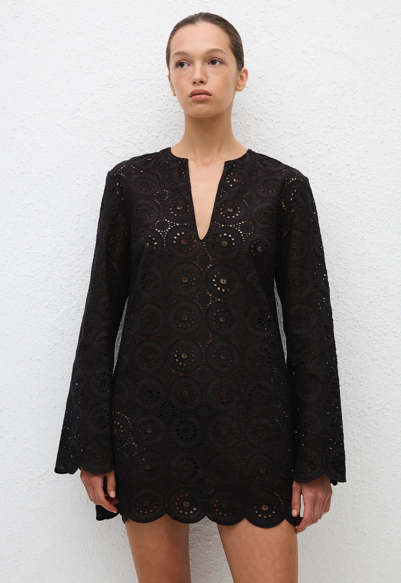 Matteau Broderie Tunic Dress in Black