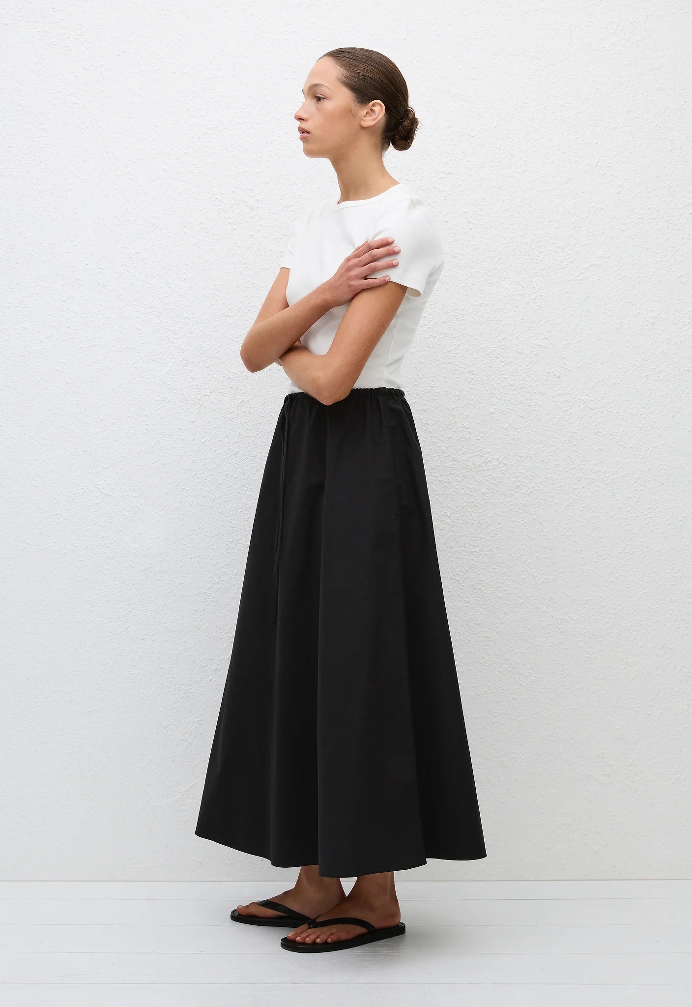 Matteau Drawcord Skirt in Black