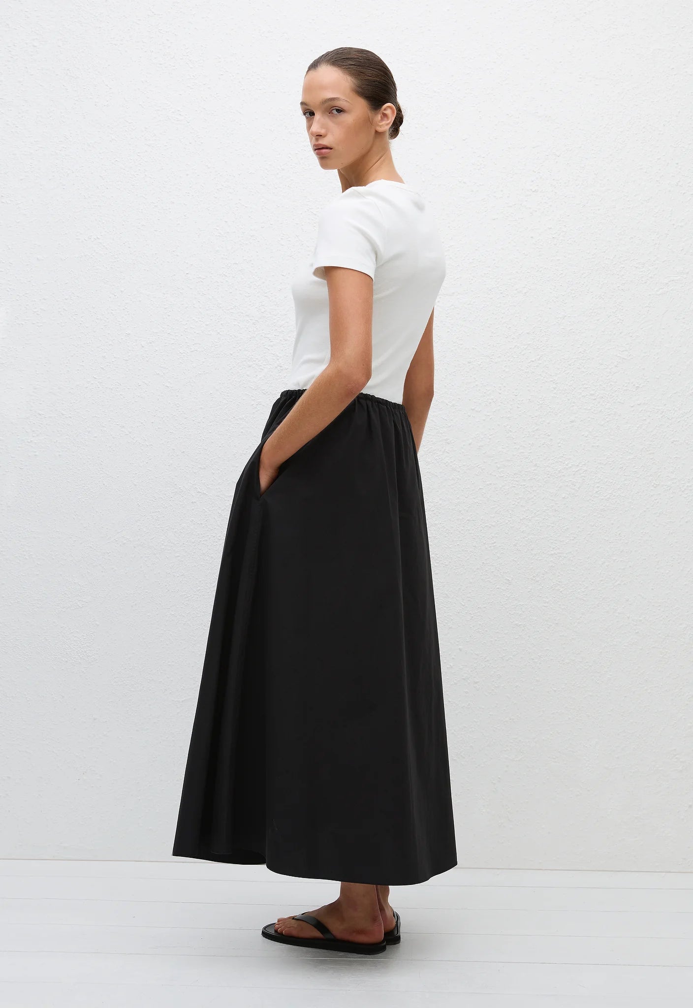 Matteau Drawcord Skirt in Black