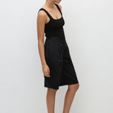 Matteau Long Chino Short in Black