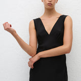 Matteau Plunge Slip Dress in Black