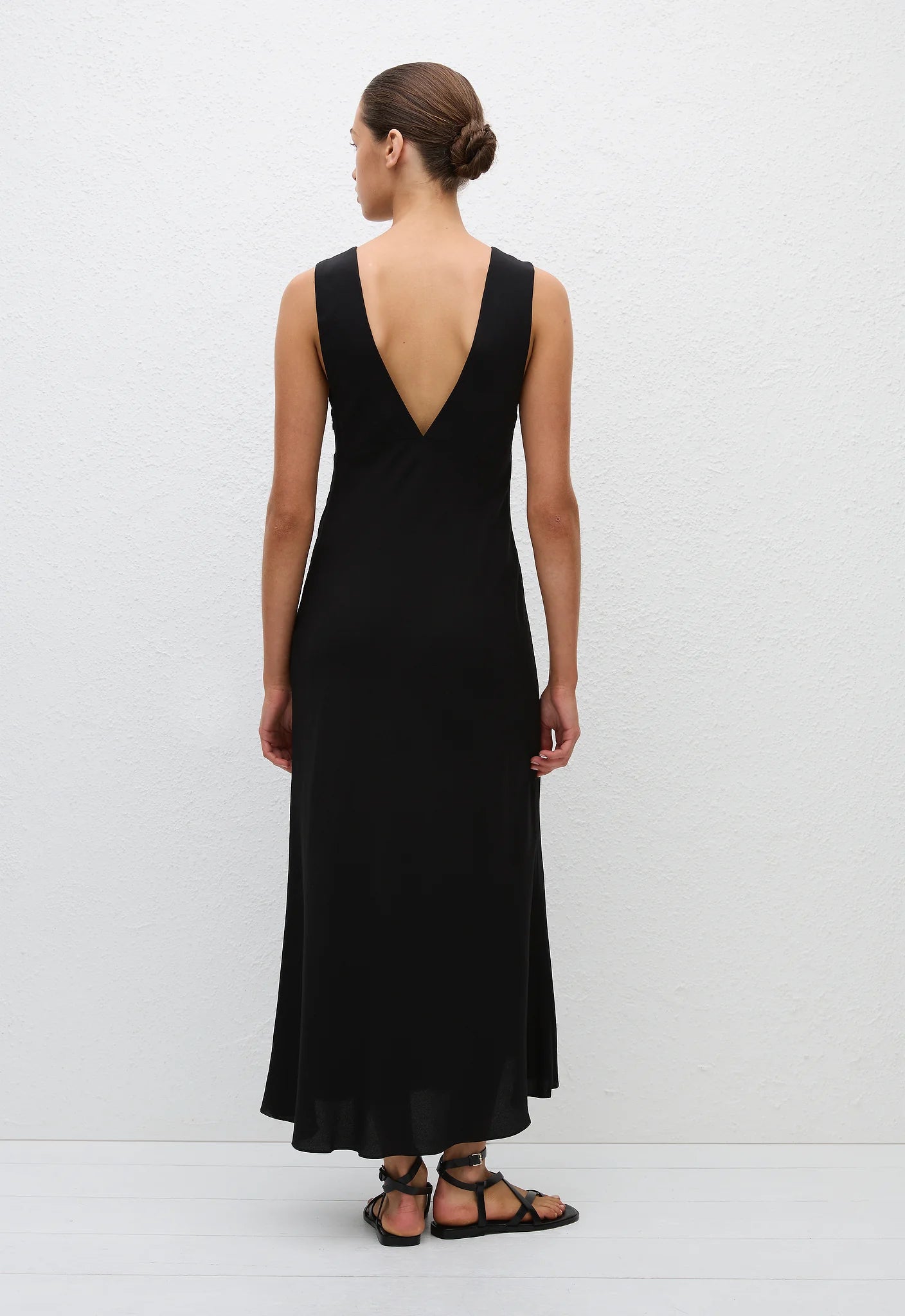 Matteau Plunge Slip Dress in Black