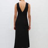 Matteau Plunge Slip Dress in Black