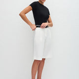 Matteau Long Chino Short in Chalk