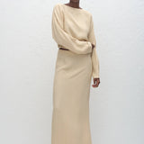 Matteau Straight Midi Skirt In Flax