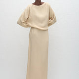 Matteau Straight Midi Skirt In Flax