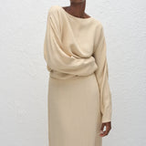 Matteau Straight Midi Skirt In Flax