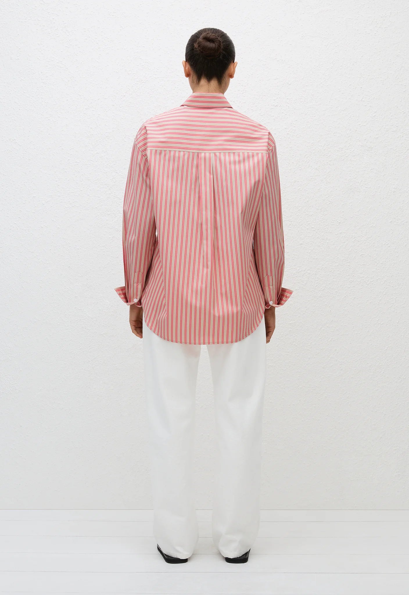 Matteau Classic Stripe Shirt in Rose Stripe